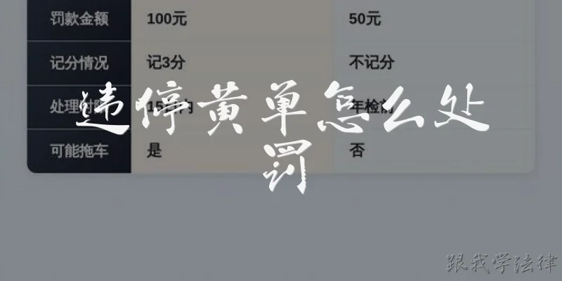 违停黄单怎么处罚
