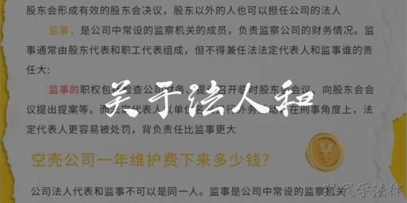 关于法人和
