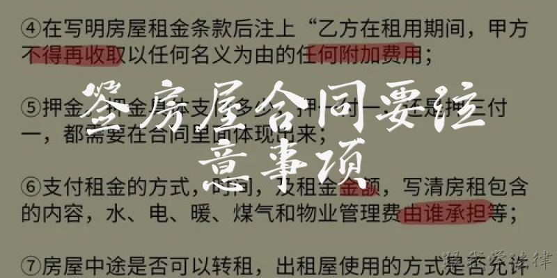 签房屋合同要注意事项