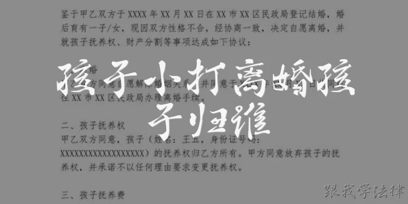 孩子小打离婚孩子归谁